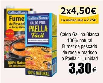 FROIZ Caldo Gallina Blanca 100% natural Fumet de pescado de roca y marisco o Paella 1 L unidad oferta