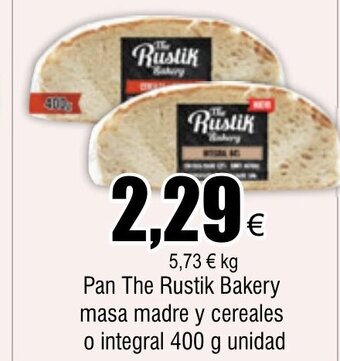 FROIZ Pan The Rustik Bakery masa madre y cereales o integral 400 g unidad oferta