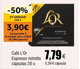 FROIZ Café L'Or Espresso ristretto cápsulas 20 u oferta