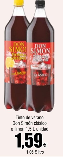 FROIZ Tinto de verano Don Simón clásico o limón 1,5 L unidad oferta