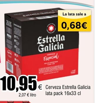FROIZ Cerveza Estrella Galicia lata pack 16x33 cl oferta