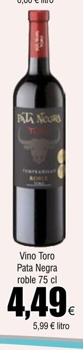 FROIZ Vino Toro Pata Negra roble 75 cl oferta