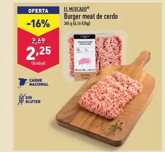 ALDI EL MERCADOⓇ Burger meat de cerdo 365 g oferta