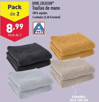 ALDI HOME CREATION Toallas de mano oferta