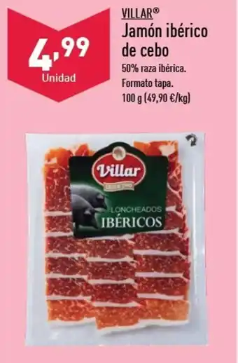 ALDI VILLARⓇ Jamón ibérico de cebo oferta