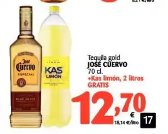 Alimerka José Cuervo Tequila gold 70cl. +Kas limón, 2 litros Gratis oferta
