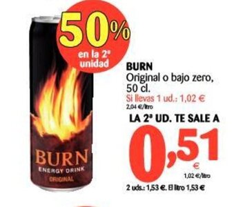 Alimerka Burn Original o bajo zero, 50cl. oferta