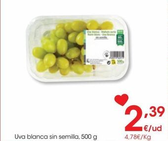 Eroski Uva blanca sin semilla 500 g oferta