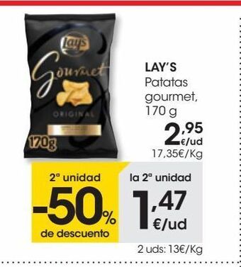 Eroski Lays patatas gourmet 170 g oferta
