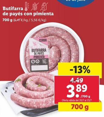 Lidl Butifarra oferta