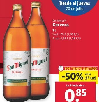 Lidl Cerveza san miguel oferta