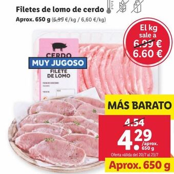 Lidl Filetes de cerdo oferta