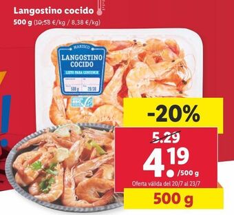Lidl Langostinos cocidos oferta