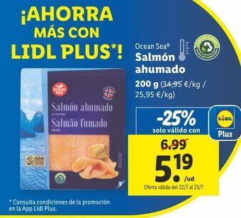 Lidl Salmón ahumado ocean sea oferta