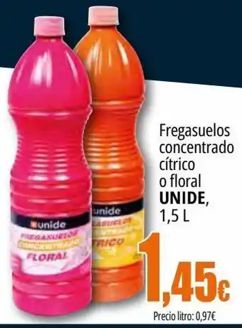 Unide Supermercados Fregasuelos concentrado cítrico o floral unide oferta