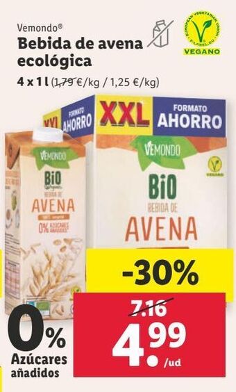 Lidl Bebida de avena oferta