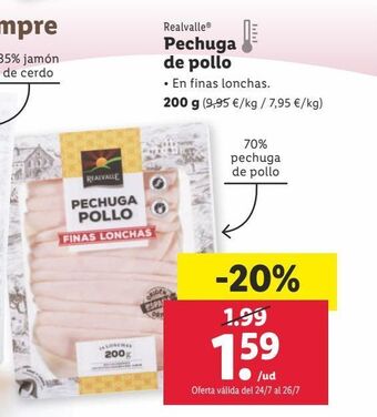 Lidl Pechuga de pollo realvalle oferta