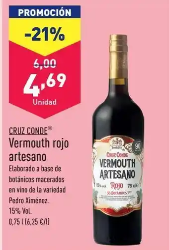 ALDI Cruz conde vermouth rojo artesano oferta