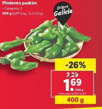 Lidl Pimiento padrón oferta