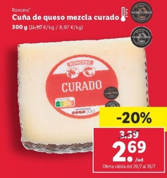 Lidl Roncero Cuña de queso mezcla curado oferta