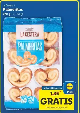 Lidl La Cestera Palmeritas 270 g oferta