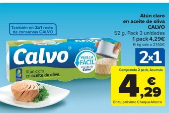 Carrefour Atún claro en aceite de oliva. Calvo oferta