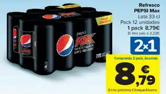 Carrefour Refresco PEPSI Max Lata 33 cl oferta