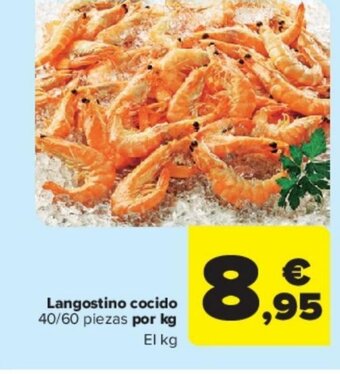 Carrefour Langostino cocido 40/60 piezas por kg oferta