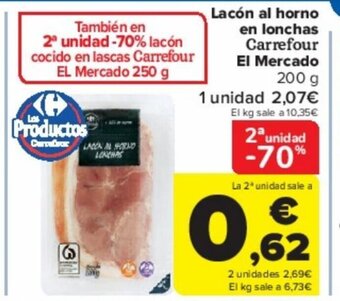 Carrefour Lacón al horno en lonchas Carrefour El Mercado oferta