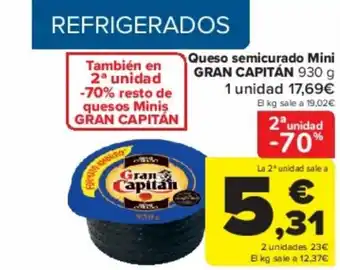 Carrefour Queso semicurado Mini GRAN CAPITÁN 930 g oferta