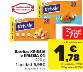 Carrefour Barritas KRISSIA o KRISSIA 0% oferta