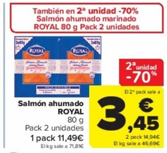 Carrefour Salmón ahumado ROYAL oferta