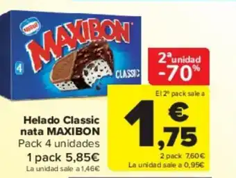 Carrefour Helado Classic nata MAXIBON Pack 4 unidades oferta