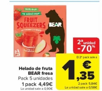 Carrefour Helado de fruta BEAR fresa oferta
