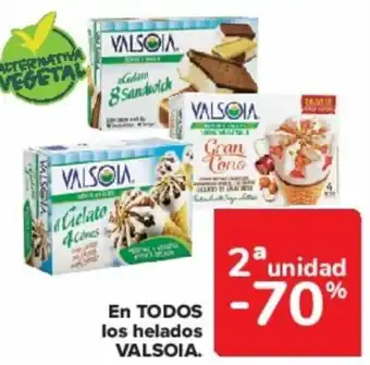 Carrefour EN TODOS los helados VALSOIA. oferta