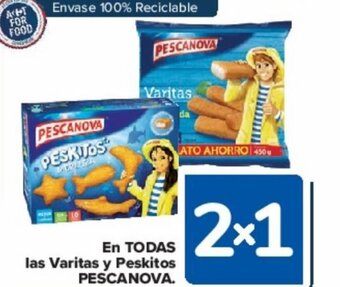 Carrefour EN TODAS las Varitas y Peskitos PESCANOVA. oferta