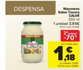 Carrefour Mayonesa Sabor Casero CALVÉ oferta
