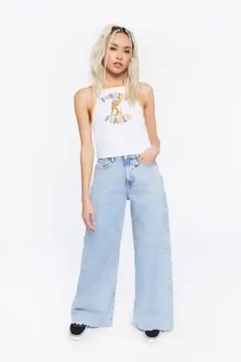 Forever 21 High-rise wide-leg jeans oferta