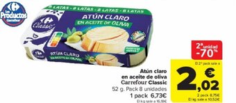 Carrefour Atún claro en aceite de oliva Carrefour Classic oferta