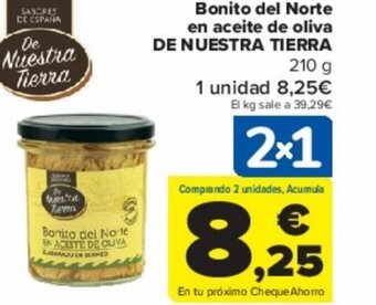 Carrefour Bonito del Norte en aceite de oliva DE NUESTRA TIERRA oferta