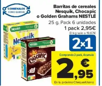 Carrefour Barritas de cereales Nesquik, Chocapic Golden Grahams NESTLÉ oferta