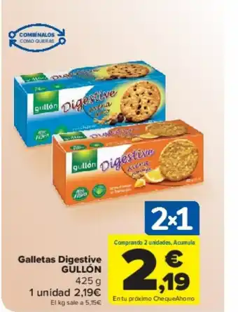 Carrefour Galletas Digestive GULLÓN oferta