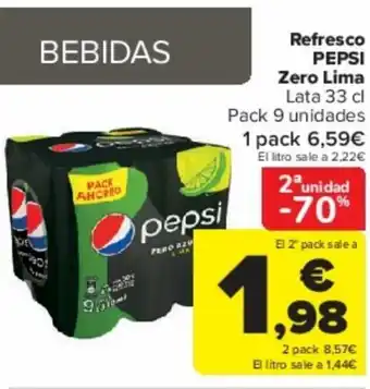 Carrefour Refresco PEPSI Zero Lima oferta