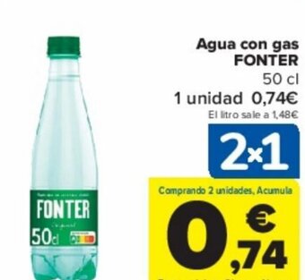 Carrefour Agua con gas FONTER oferta