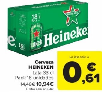 Carrefour Cerveza HEINEKEN Lata 33 cl oferta