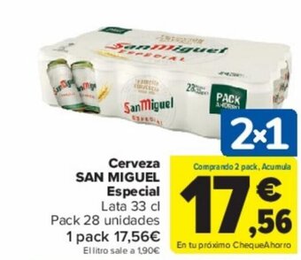 Carrefour Cerveza SAN MIGUEL Especial Lata 33 cl oferta