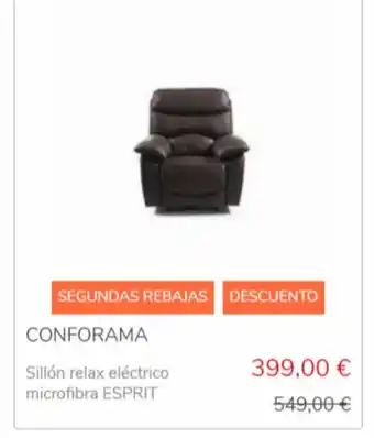 Conforama CONFORAMA Sillón relax eléctrico microfibra ESPRIT oferta