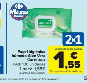 Carrefour Papel higiénico húmedo Aloe Vera Carrefour oferta