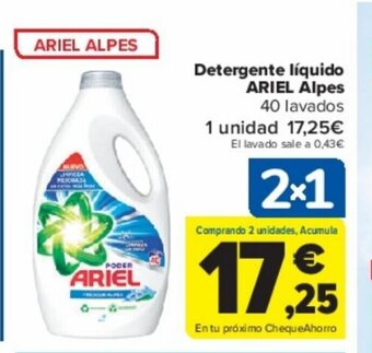 Carrefour Detergente líquido ARIEL Alpes oferta