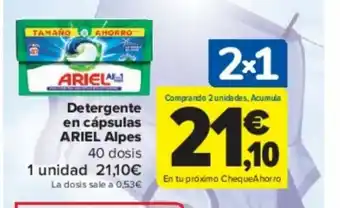 Carrefour Detergente en cápsulas ARIEL Alpes oferta